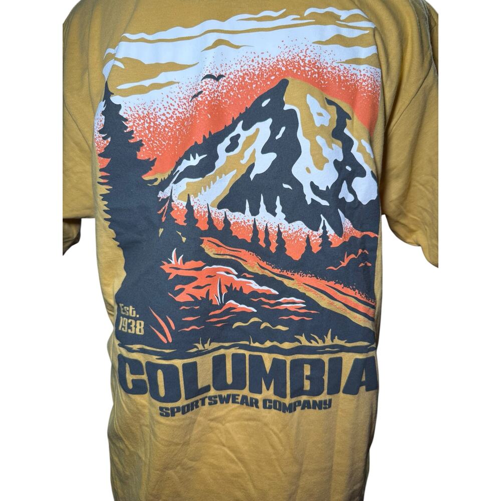 Columbia Cenat Graphic Tee, Mustard Yellow, Gorpcore Outdoors, Men's Medium, NWT - Picture 5 of 9